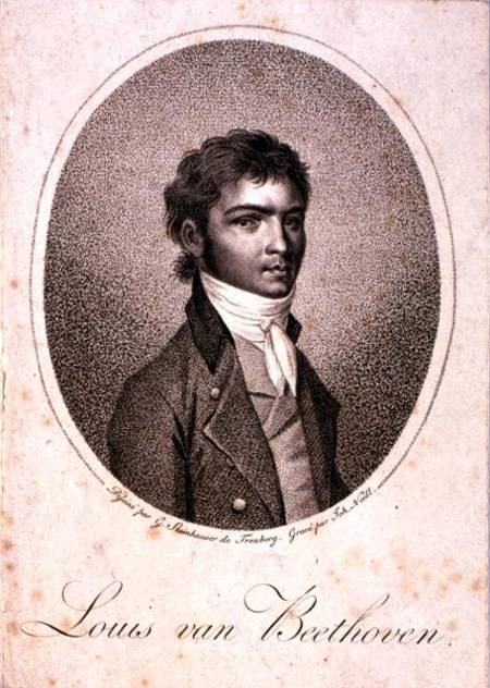 Portrait of Louis van Beethoven (1712-73) engraved by Johann Joseph Neidl (1776-1832) à Georg Andreas Steinhauser