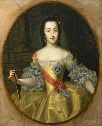 Portrait of Grand Duchess Yekatrina Alexeyevna, later Catherine II à Georg Christoph Grooth