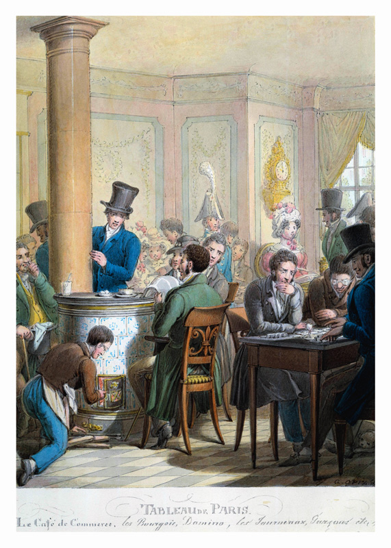 The Cafe de Commerce, from 'Tableau de Paris'  on à Georg Emanuel Opitz