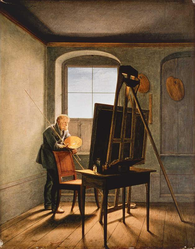 Caspar David Friedrich dans son studio à Georg Friedrich Kersting