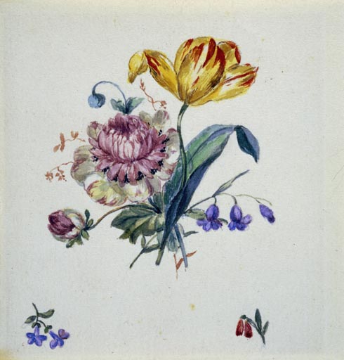 Blumenbukett mit Tulpe und Streublumen à Georg Friedrich Kersting