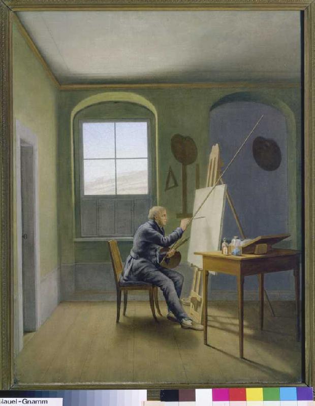 Caspar David Friedrich dans l'atelier à Georg Friedrich Kersting