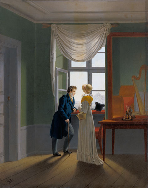couple à la fenêtre à Georg Friedrich Kersting