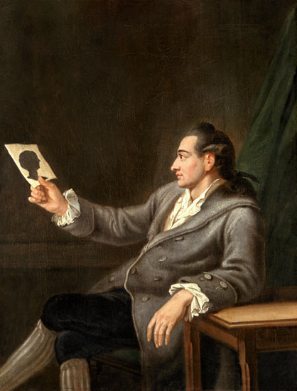 Le jeune Johann Wolfgang Goethe avec une coupe de cisailles à Georg Melchior Kraus