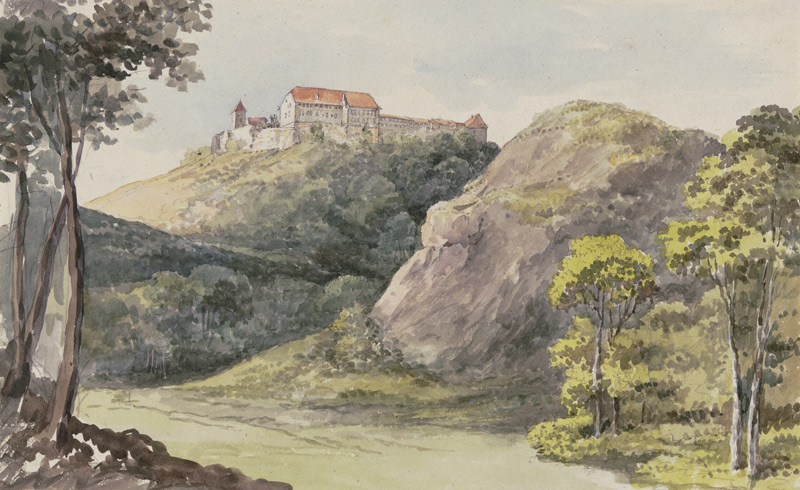 View of the Wartburg à Georg Melchior Kraus
