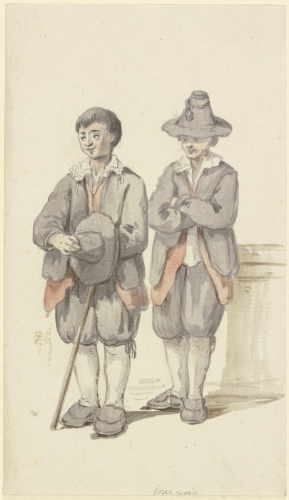 Zwei junge Schwarzwaldbauern, beide von vorne à Georg Melchior Kraus