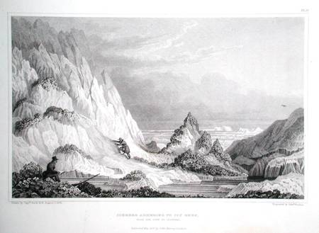 Iceberg adhering to icy reef, with the view to seaward, from 'Narrative of a Journey to the Shores o à George Back