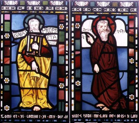 Isaiah and Moses, detail from the Creation Window, 1861 (stained glass) (see 120153) à George Campfield