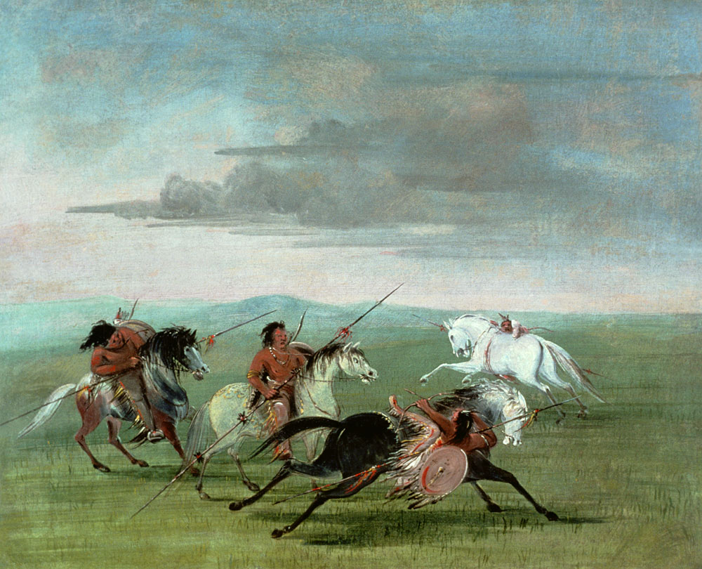 Comanche Feats of Martial Horsemanship à George Catlin