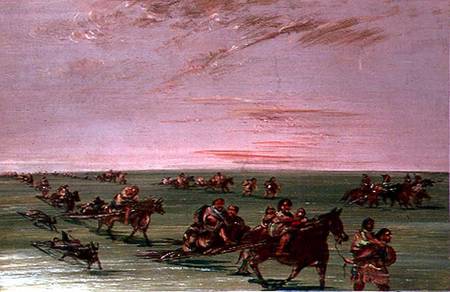 Red Indians using the Travois à George Catlin