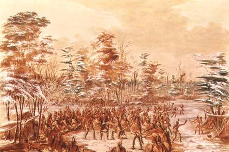 De Tonty Suing for Peace in the Iroquois Village in January 1680 à George Catlin