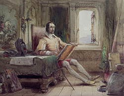 Don Quixote in his Study à George Cattermole