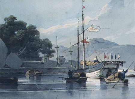 Shipping on a Chinese River à George Chinnery