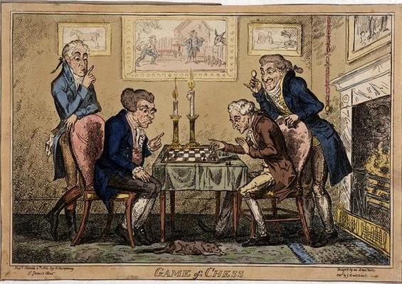 Game of Chess, published by H. Humphrey, London (coloured etching) à George Cruikshank