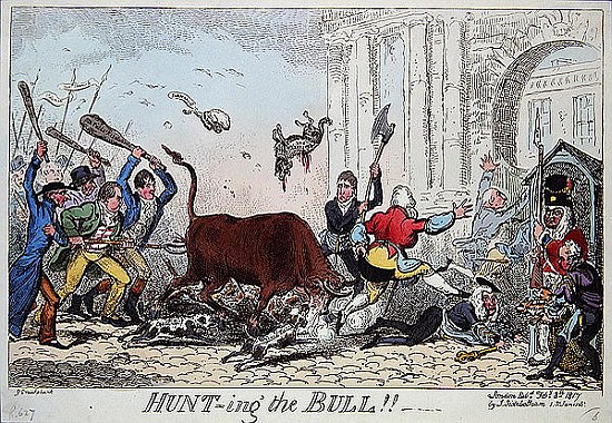 Hunting the Bull à George Cruikshank