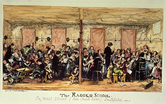 The Ragged School, West Street (previously Chick Lane), Smithfield à George Cruikshank