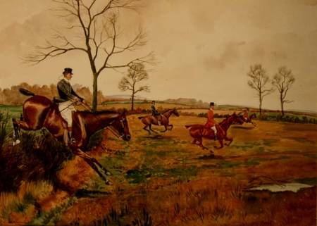 Hunt at Full Gallop à George Derville Rowlandson