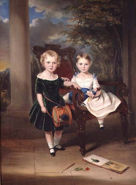 Portrait of two Children, Herbert and Rose à George Duncan Beechey