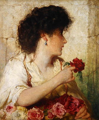 A Summer Rose, 1910 (oil on canvas) à George Elgar Hicks