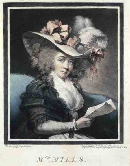 Mrs Mills, engraved and pub. by John Raphael Smith (1752-1812) à George Engleheart