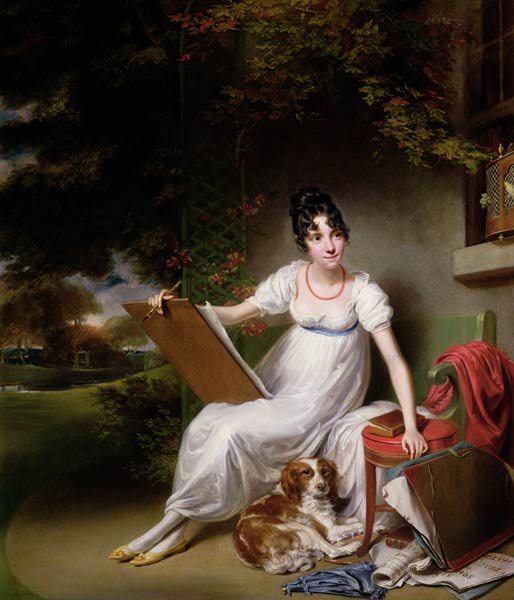 Portrait of a Seated Lady à George Francis Joseph