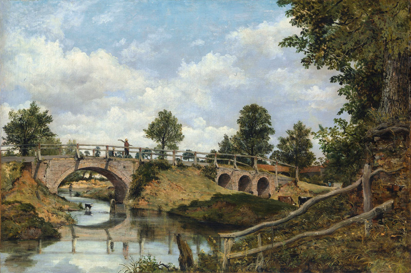 Eine alte Brücke bei Hendon, Middlesex. Um 1828 à George Frederick Watts