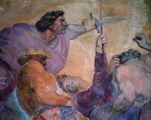 Detail of Punishment of the Doctor, Villa Medicea di Careggi (fresco) à George Frederick Watts