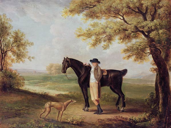 Horse, rider and whippet à George Garrard