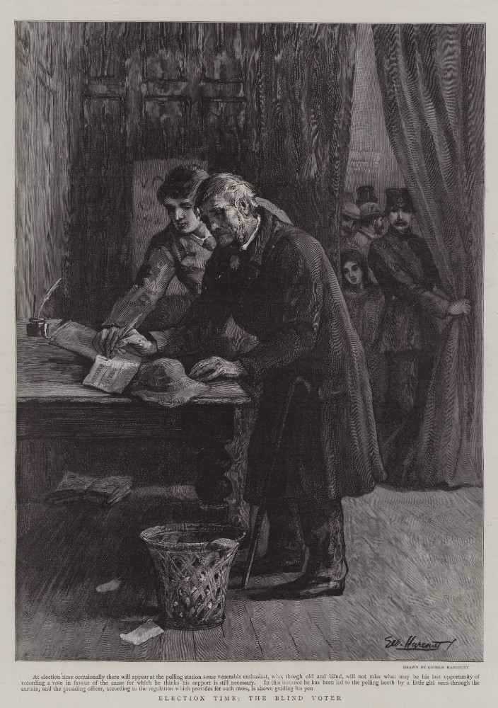 Election Time, the Blind Voter à George Harcourt