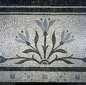 Detail of a floral floor pattern, c.1880 (mosaic)