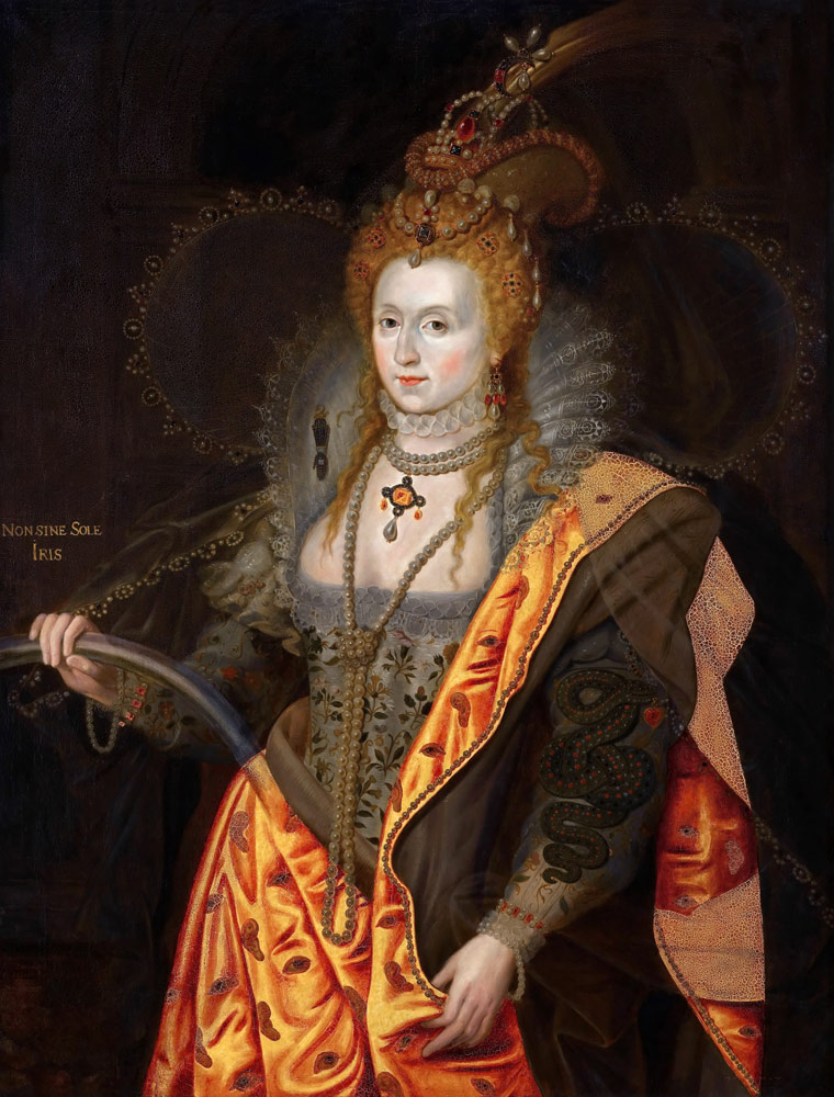 Portrait of Elizabeth I of England (1533-1603), in ballet costume as Iris (Rainbow Portrait) à George Peter Alexander Healy