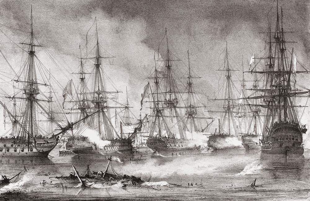 The Naval Battle of Navarino on 20 October 1827 à George Philip Reinagle