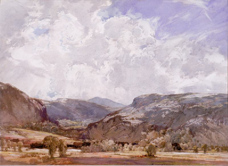 Conway Valley - Midday (bodycolour) à George Robert Rushton