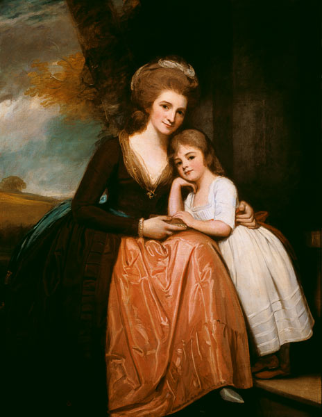 Portrait of Mrs Bracebridge and her daughter Mary à George Romney