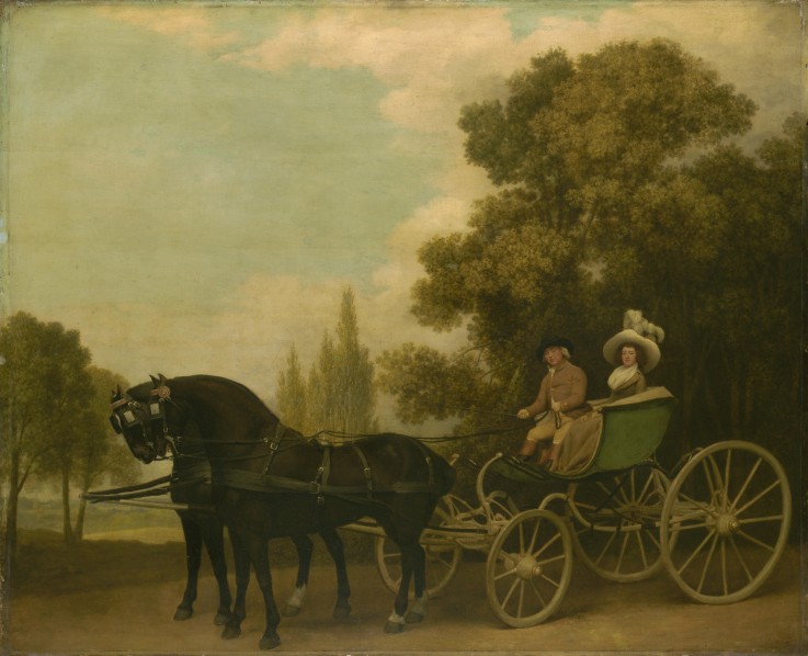 A Gentleman driving a Lady in a Phaeton à George Stubbs