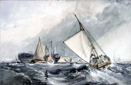 Old Men-of-War at Anchor: boats in a Gale à George l'Ancien Chambers