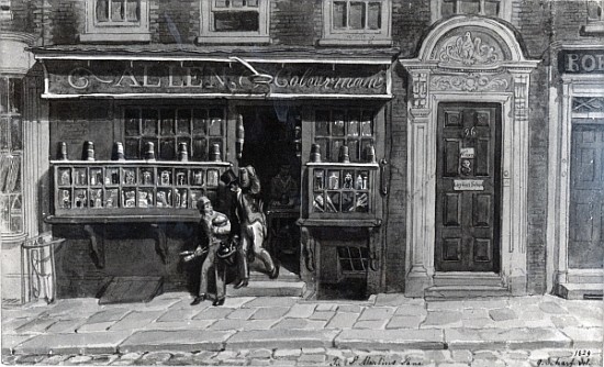 Colourman''s Shop, St. Martin''s Lane, London à George l'Ancien Scharf