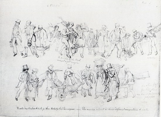 People of Various Occupations on their way to work à George l'Ancien Scharf