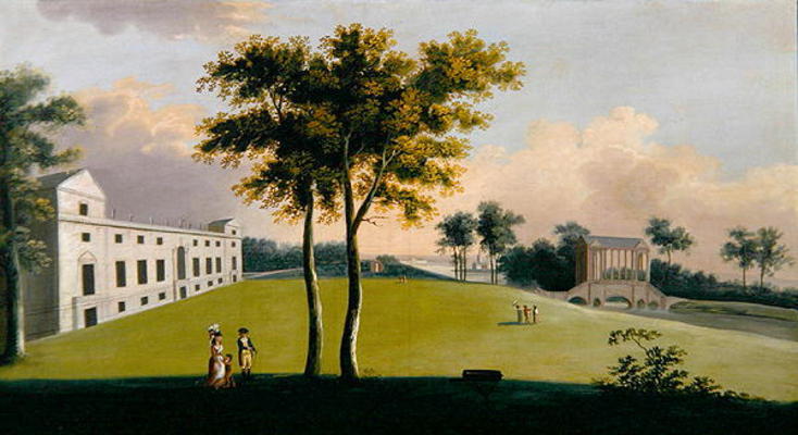 The South Front of Wilton House and the Palladian Bridge of the East, Salisbury (oil on canvas) à George, le Jeune Cuitt