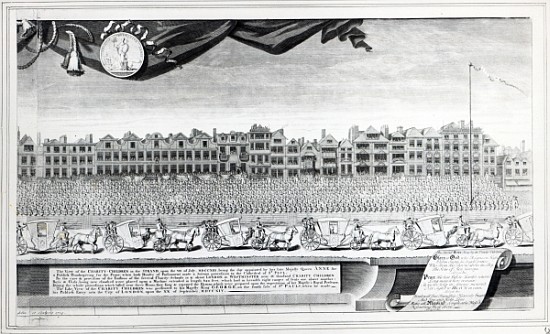 View of the Charity Children in the Strand, 7th July 1713, print made in 1715 à George Vertue