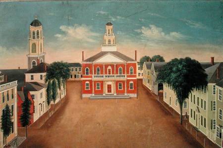 Fireboard depicting a View of Court House Square, Salem à George Washington Felt