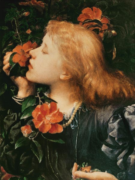Portrait of Dame Ellen Terry (1847-1928) c.1864 (oil on strawboard) à George Frederic Watts