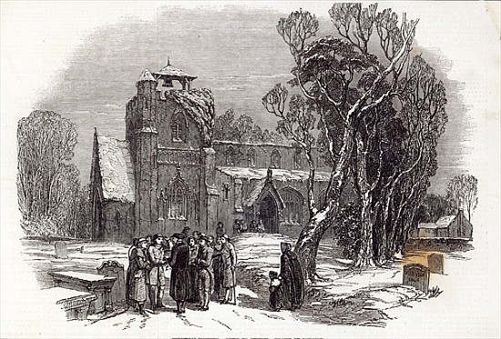 Christmas morning: Going to Church; engraved by W.J. Linton, from ''The Illustrated London News'', 2 à George Haydock Dodgson