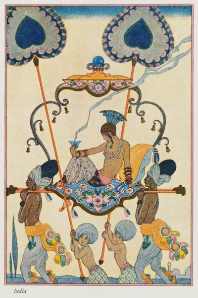 India, from 'The Art of Perfume', pub. 1912 (pochoir print) à Georges Barbier