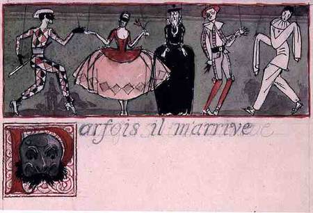 'Parfois il m'arrive' (ink and w/c on paper) à Georges Barbier