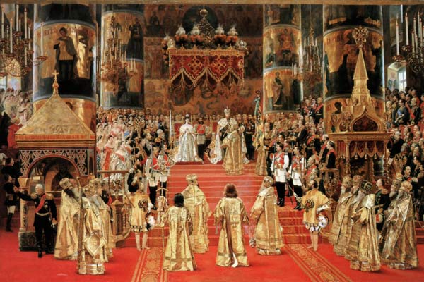 Coronation of Empreror Alexander III and Empress Maria Fyodorovna à Georges Becker