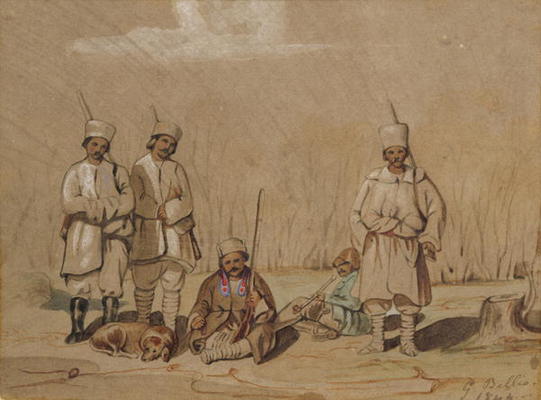 Soldiers Relaxing, 1844 (w/c & gouache on paper) à Georges de Bellio