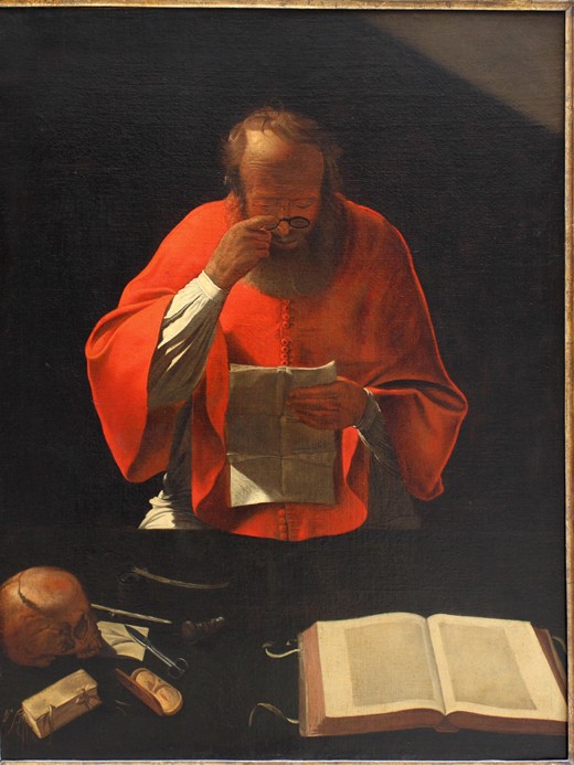 Saint Jerome reading (Copy) à Georges de La Tour
