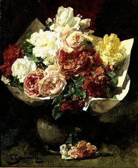 Flowers in a Vase à Georges Jeannin