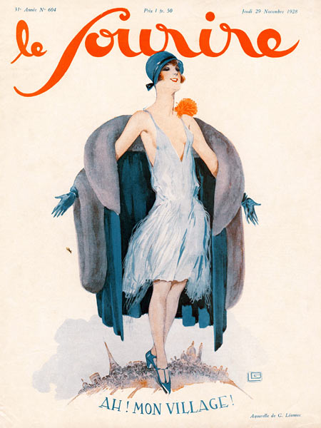 Front Cover of ''Le Sourire'', November 1928 (colour litho)  à Georges Leonnec